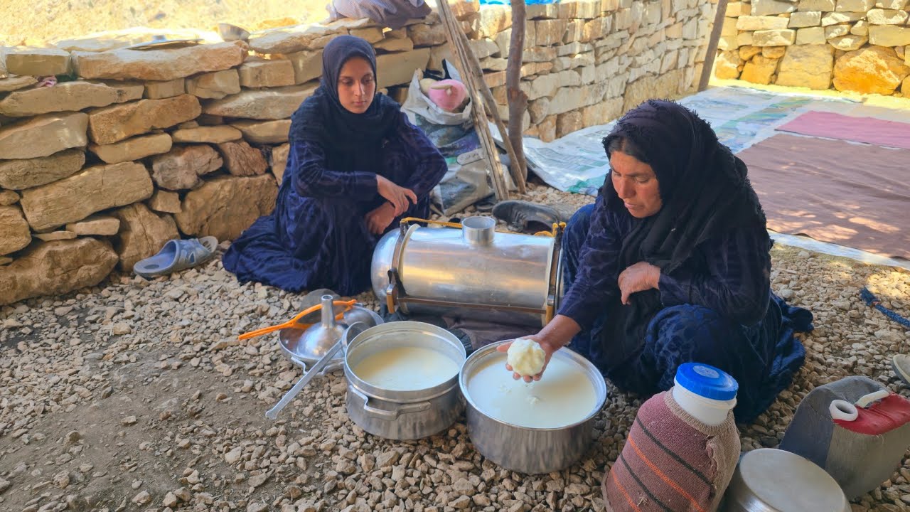 Nomadic Life: Unveiling the Nomadic Lifestyle in the Mountains 🌿 | Making Sheep Butter and Yogurt 🐐🐑
