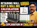 BBS Training | Complete Retaining Wall Raft + Wall BBS Calculation with Excel Entry 🎯