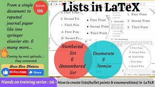 How to create lists(bullet points & enumerations) in LaTeX || Easy & Simple way ||