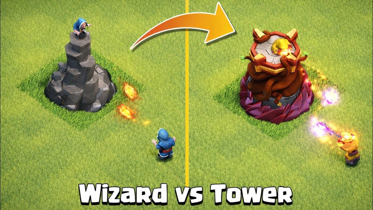 Every Level Wizard Vs Wizard Tower | Clash Of Clans 