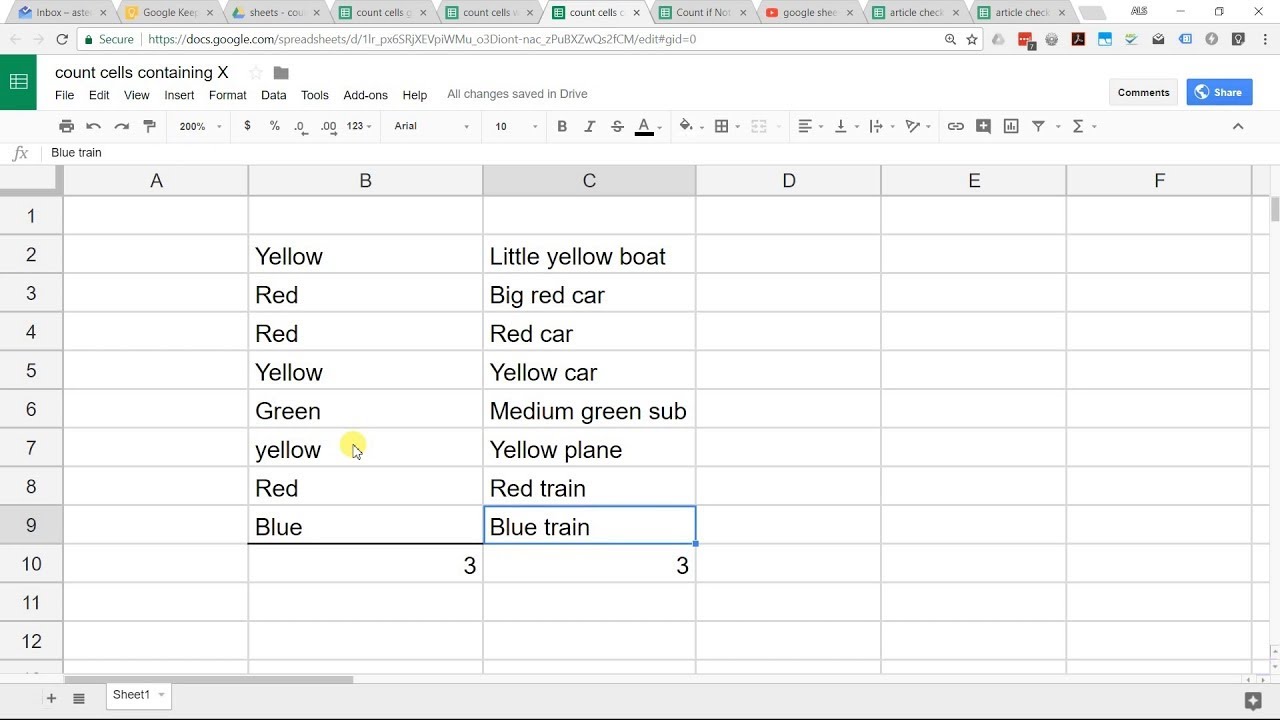 How to do a character count in Google Sheets