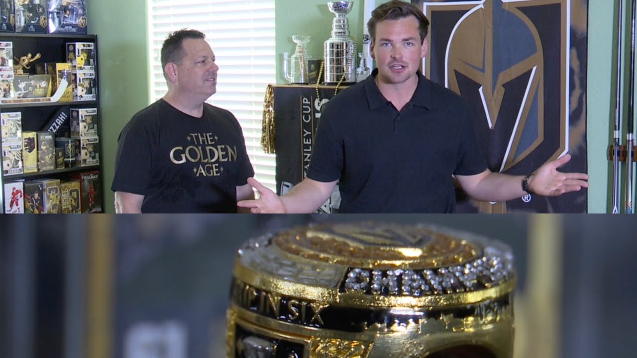 Vegas hockey man cave: Avid NHL jersey collector gives tour of Knights fan swag collection