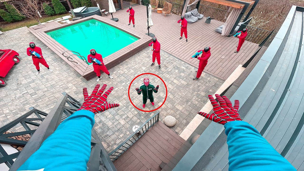 SPIDER-MAN Fights Off Squid Game Soldiers to RESCUE his Bros SPIDER-MAN !!! (Sneaky POV Funny)