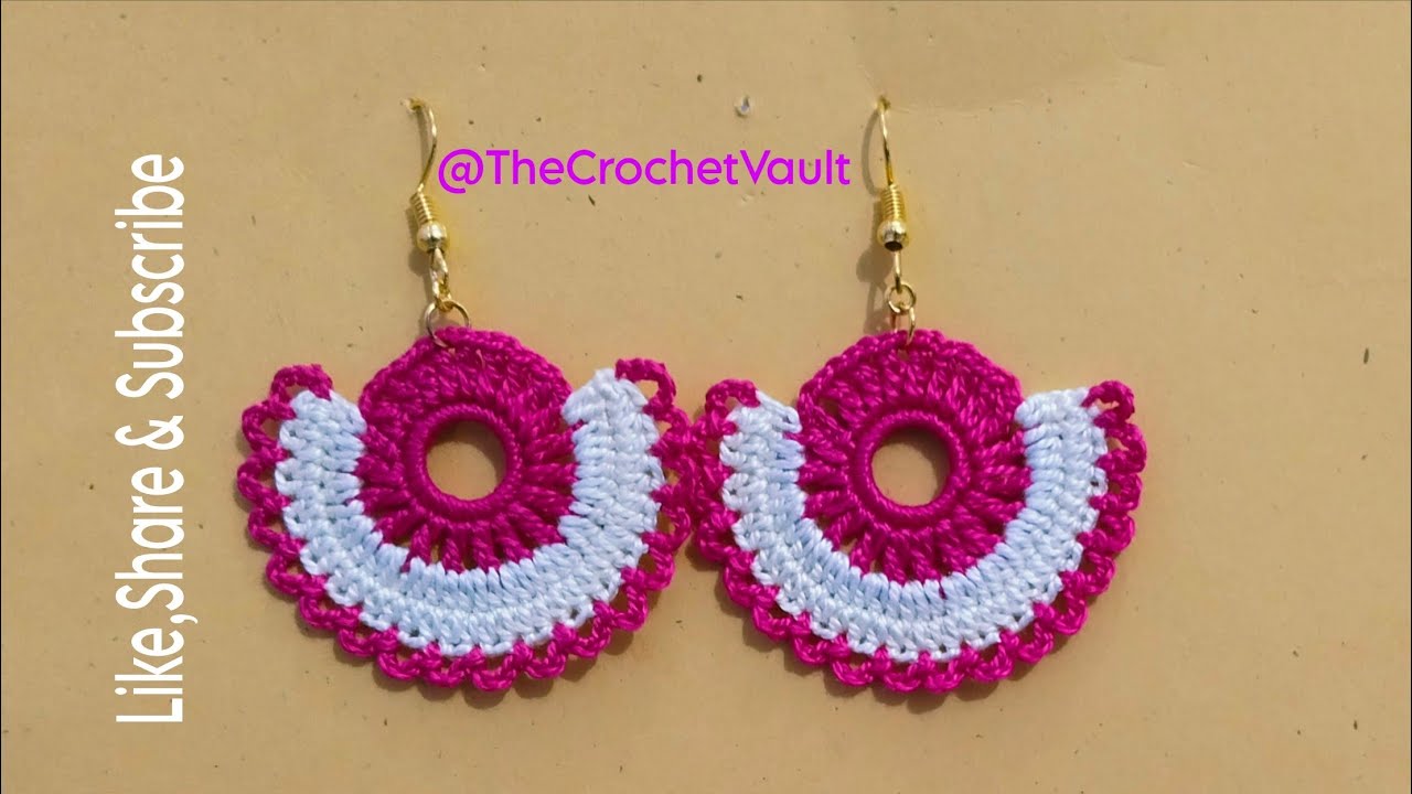 𝐂𝐑𝐎𝐂𝐇𝐄𝐓 𝐄𝐀𝐑𝐑𝐈𝐍𝐆𝐒 | 𝐄𝐀𝐒𝐘 𝐓𝐎 𝐌𝐀𝐊𝐄 #crochetearrings #stylishearrings #crochetvault #trending #earrings 