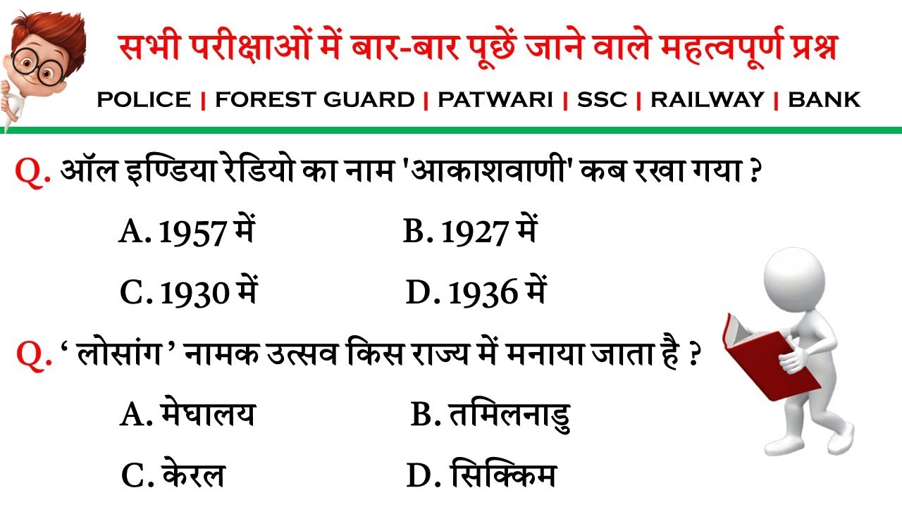 Static Gk Gs | Police | Forest guard | Railway | Patwari | Bank | Vyapam | All Competitive Exam Gk