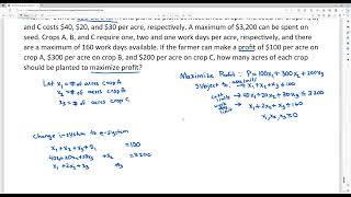 Application Example of Simplex Method