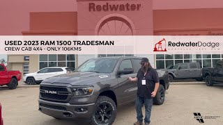 Used 2023 RAM 1500 Tradesman Crew Cab 4x4 - Only 106KMs | Stock # P1460 - Redwater Dodge