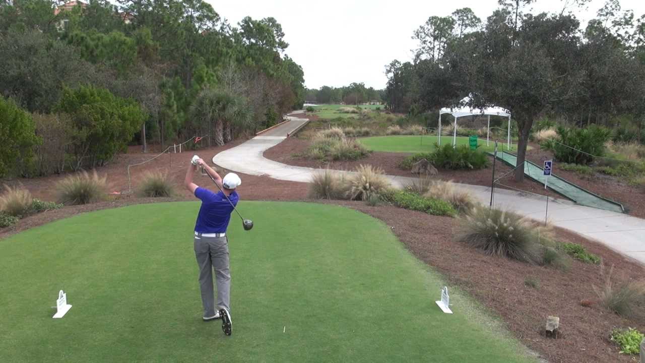 GOLF SWING 2012 BRENDAN STEELE DRIVER ELEVATED DTL & SLOW MOTION