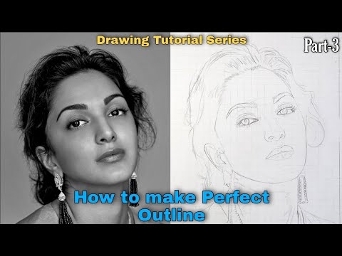 How to use Grid method to make Perfect Outline | Drawing Tutorial ...