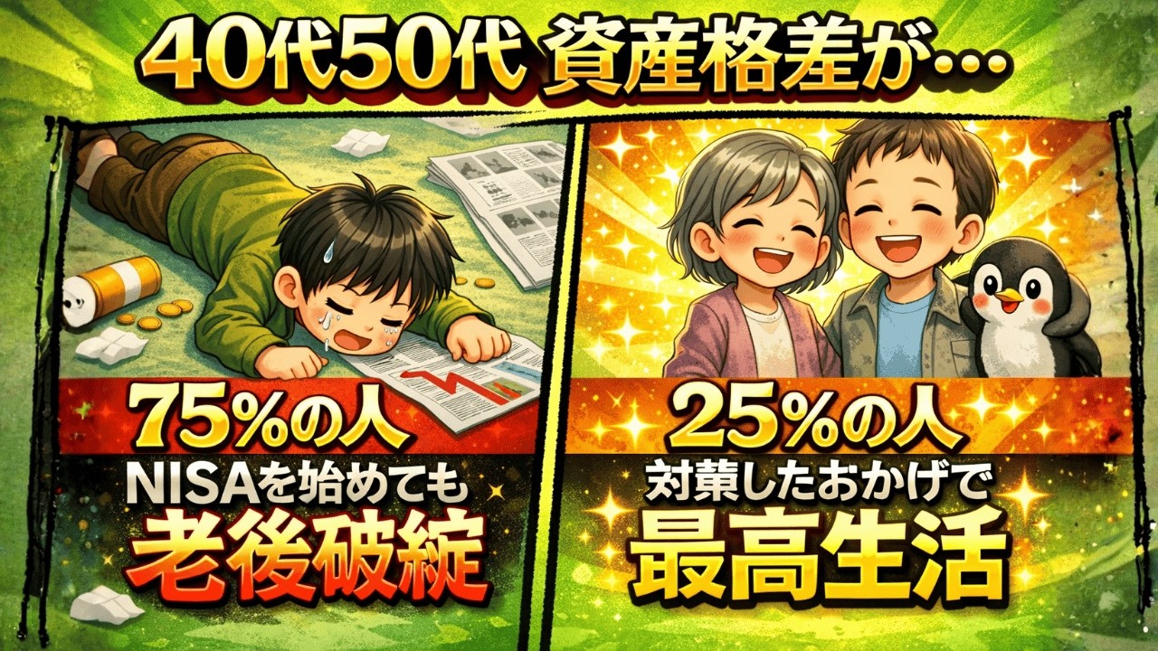 まだ間に合う？40代から始まる「貯蓄格差」の衝撃。老後破綻を逃げ切る！新NISA・iDeCo最強活用術5選|静かに学ぶ日本経済
