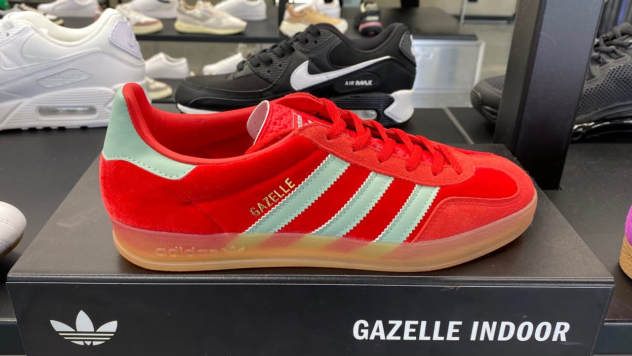 ★ (W) Adidas Gazelle Indoor Better Scarlet Hazy Green Adidas Gazelle Indoor (Better Scarlet/Hazy Green/Gum