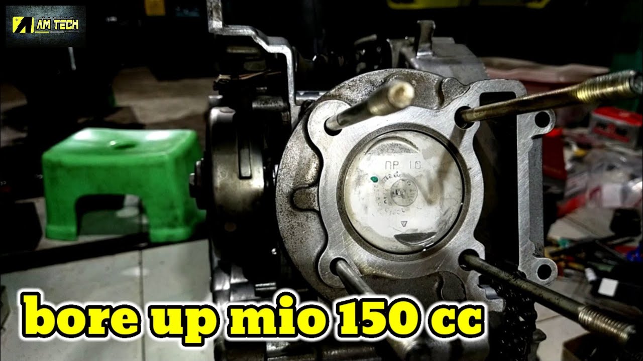 pemasangan bottom end ,clearance piston ideal [ bore up mio 150] PART 2 @AM TECH RACING