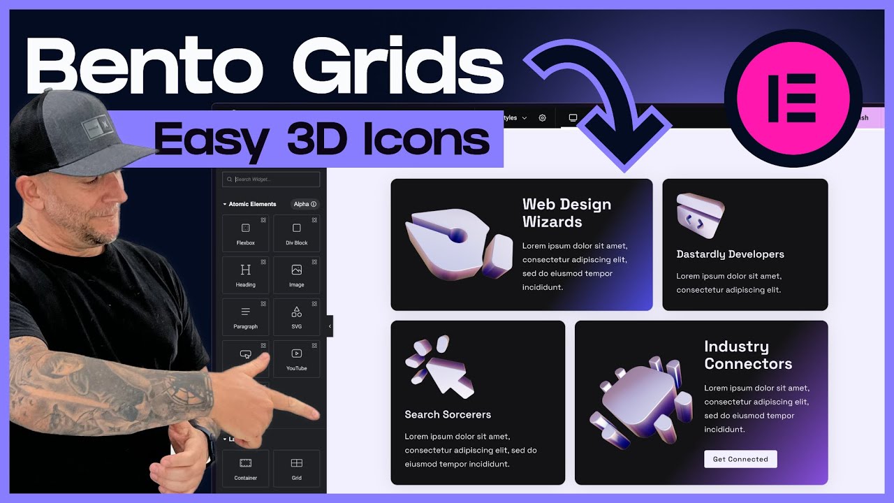 Designing Bento Grids In Elementor (with Easy & Free 3D Icon Graphics)