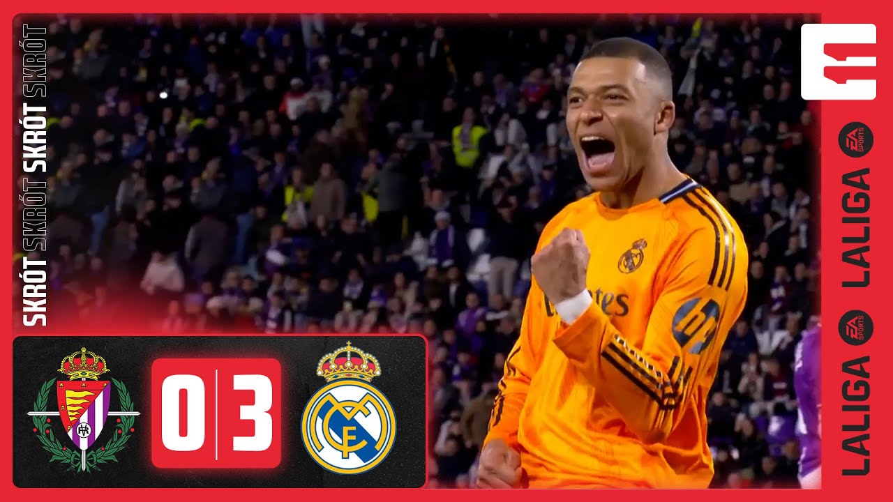 SKRÓT | HAT-TRICK MBAPPE, REAL DEMOLUJE RYWALA | REAL VALLADOLID 0-3 REAL MADRYT