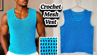 Crochet Mesh Vest Tutorial | All Sizes ✨ Beginner Friendly Tank Top Tutorial 