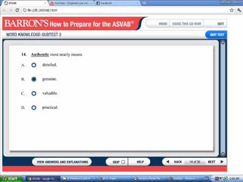 Word Knowledge ASVAB Test 1 - YouTube