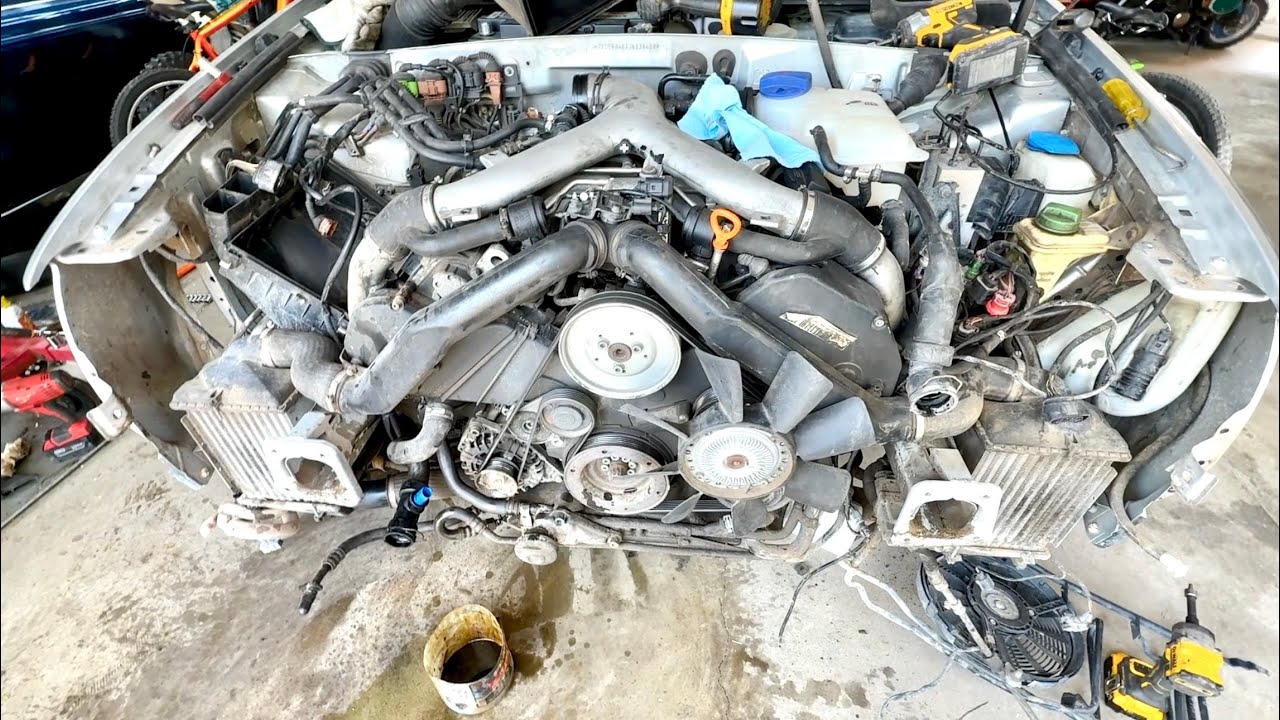 2001 C5 Audi A6 2.7T Engine Removal Without Tansmission !! - YouTube