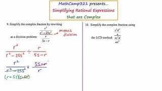 MathCamp321: Algebra 2: Simplifying Complex Rational Expressions (3 of 3)