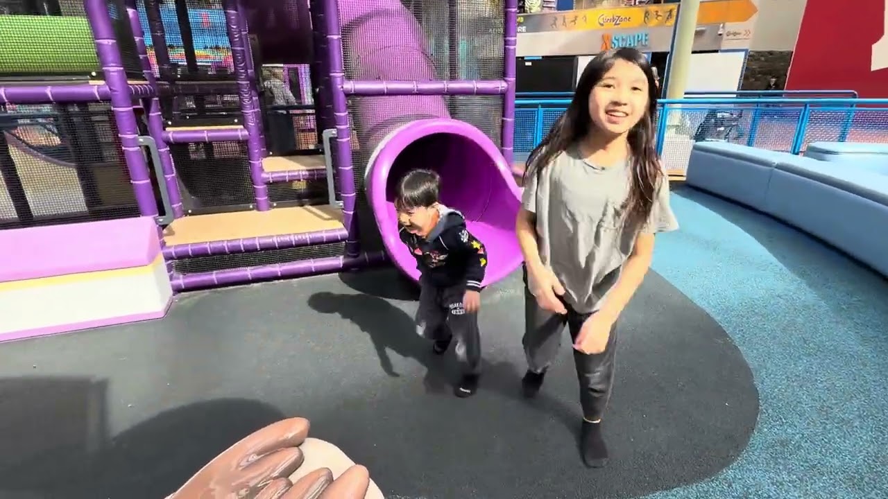 Swimming in Hyatt hotel and playing at Mall of America 