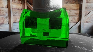 Trying to crush a Minecraft Slime with a real life hydraulic press