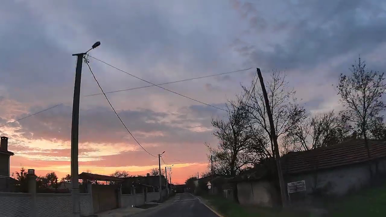 1 Minute Sunrise Drive on Rural Thrace Roads – 4K Village Morning Scene