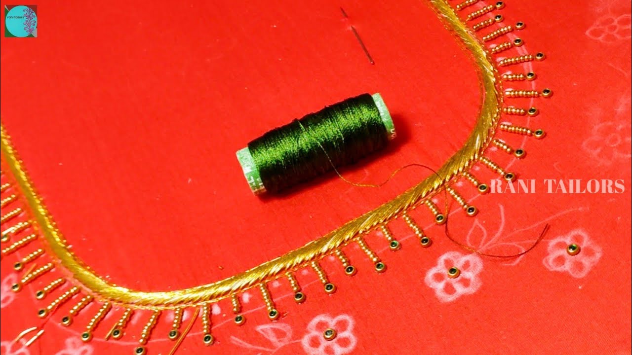 simple and elegant thread work using normal needle - YouTube