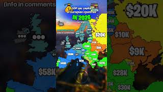 GDP per capita in European countries in 2000 vs 2026 | 4 MAPPER COLLAB! #europe #geography #map