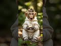 Cutest Baby Monkey Enjoying Coconut 🐵 | So Adorable Eating Moments #babyanimals #monkeylove #coconut