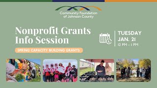 Nonprofit Grants Info Session: Spring Capacity Building Grants