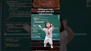 When your code compiles after 253 failed attempts | Funny tech videos | Little asian girl dancing