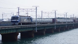 新幹線と競争 記念コンテナ有り EF66[吹]代走EF210-138[岡]号機＋コキ20B 貨物列車5091レ 2014/08/13