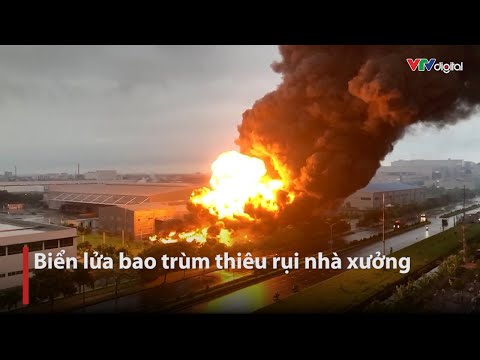 Video Biển lửa bao trùm tại Khu công nghiệp Yên Phong | VTV24 - youtube