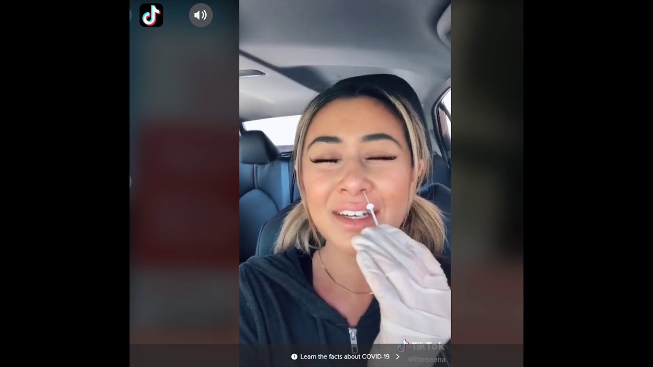 Sneezing girls Covid-19 nasal swab test sneezing  재채기 くしゃみ  compilation of Covid testing from Tiktok