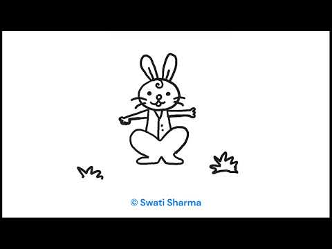 How to draw a Cute Rabbit खरगोश बनाना सीखें #kidsart Drawing Lesson for Grade 2, Easter Activity
