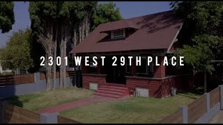 1908 Craftsman pool property in the Jefferson Park, CA HPOZ: move-in ready, built-ins, gated yard