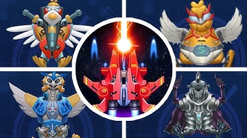 Galaxy Attack: Chicken Shooter All Bosses (No Damage)