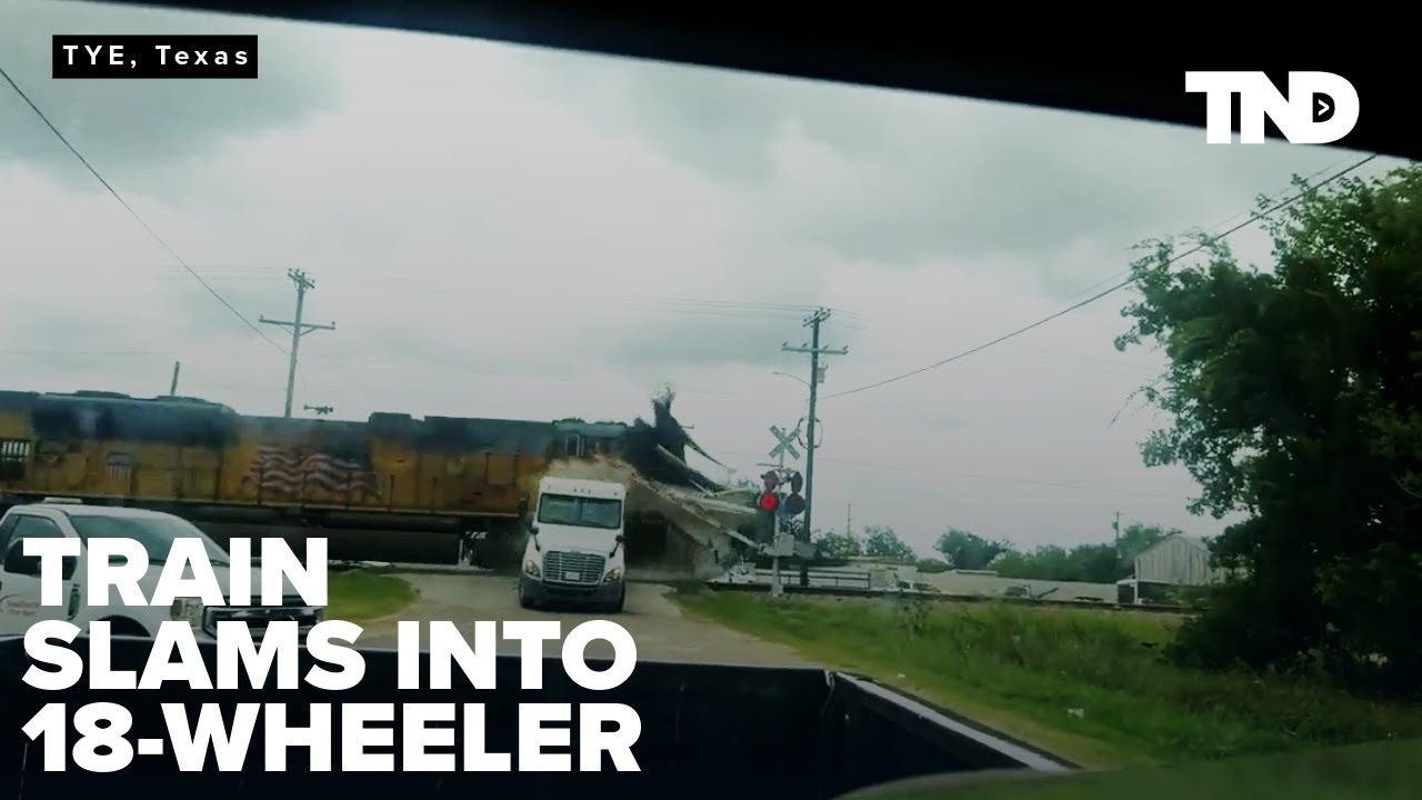 Train slams into 18-wheeler