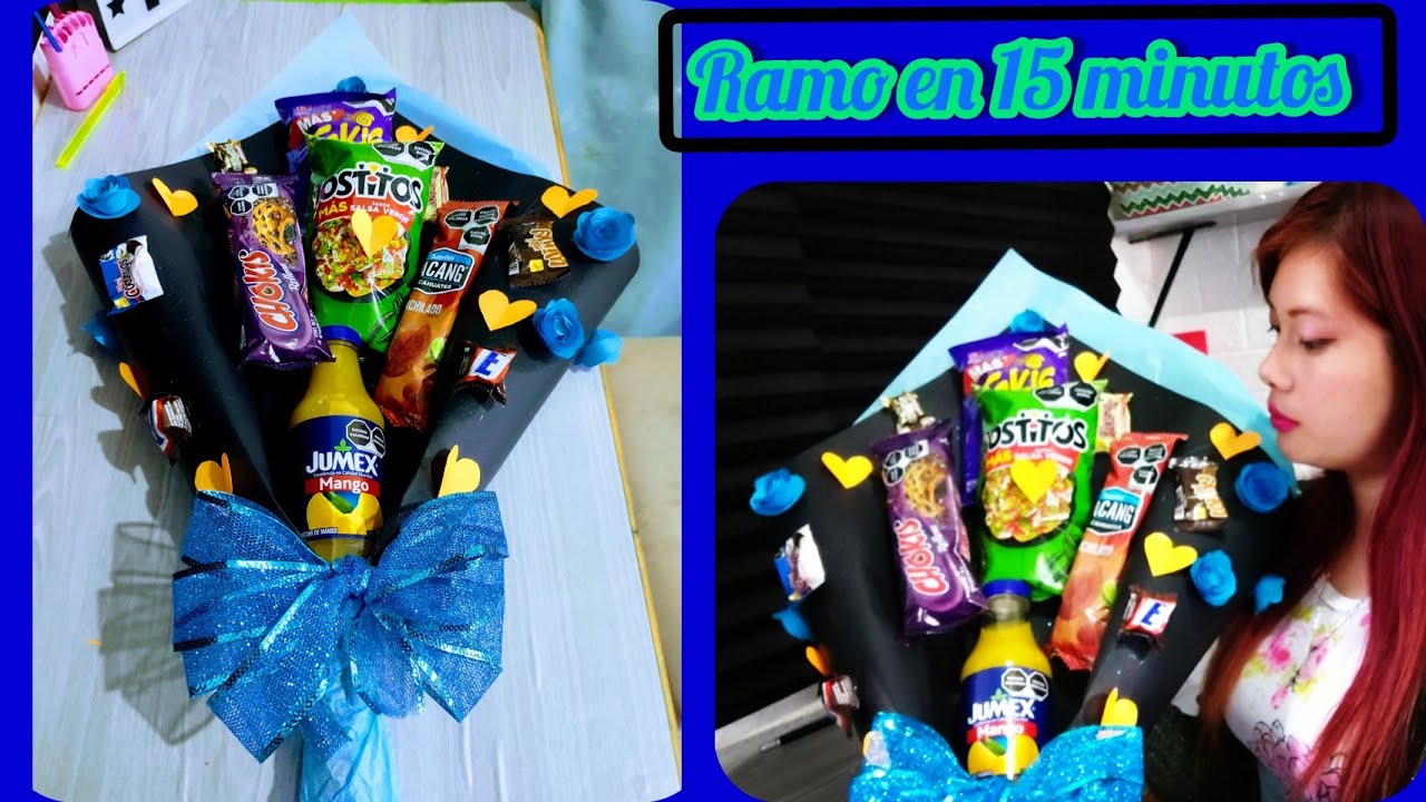 CÓMO HACER UN RAMO DE DULCES SIN PALITOS / REGALOS PARA HOMBRE