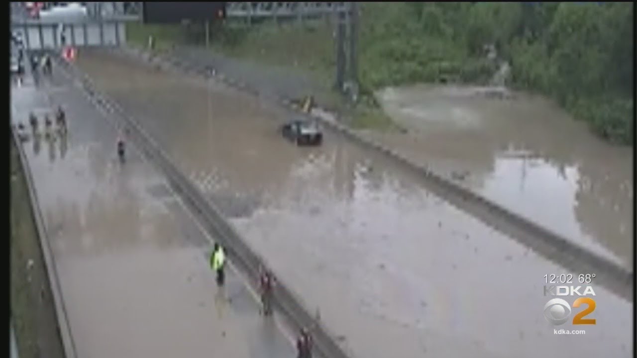 Crews Clean Out Route 28 Storm Drains After Flash Flooding - YouTube