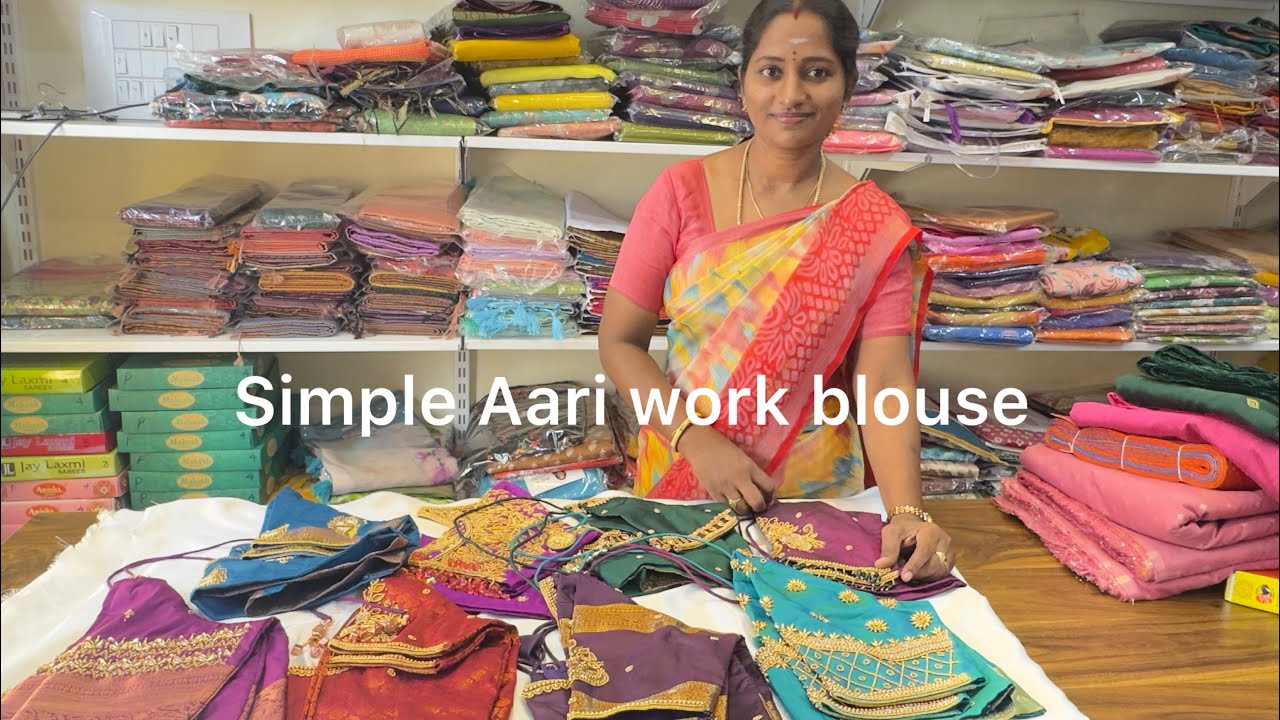 simple and unique aari work blouse designs 1682#9791873401 #fashion #indianattire 