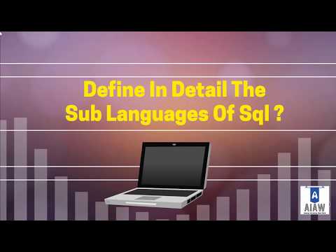 How to define in detail of sub languages of  SQL, DML,DDL,DCL,TCL,