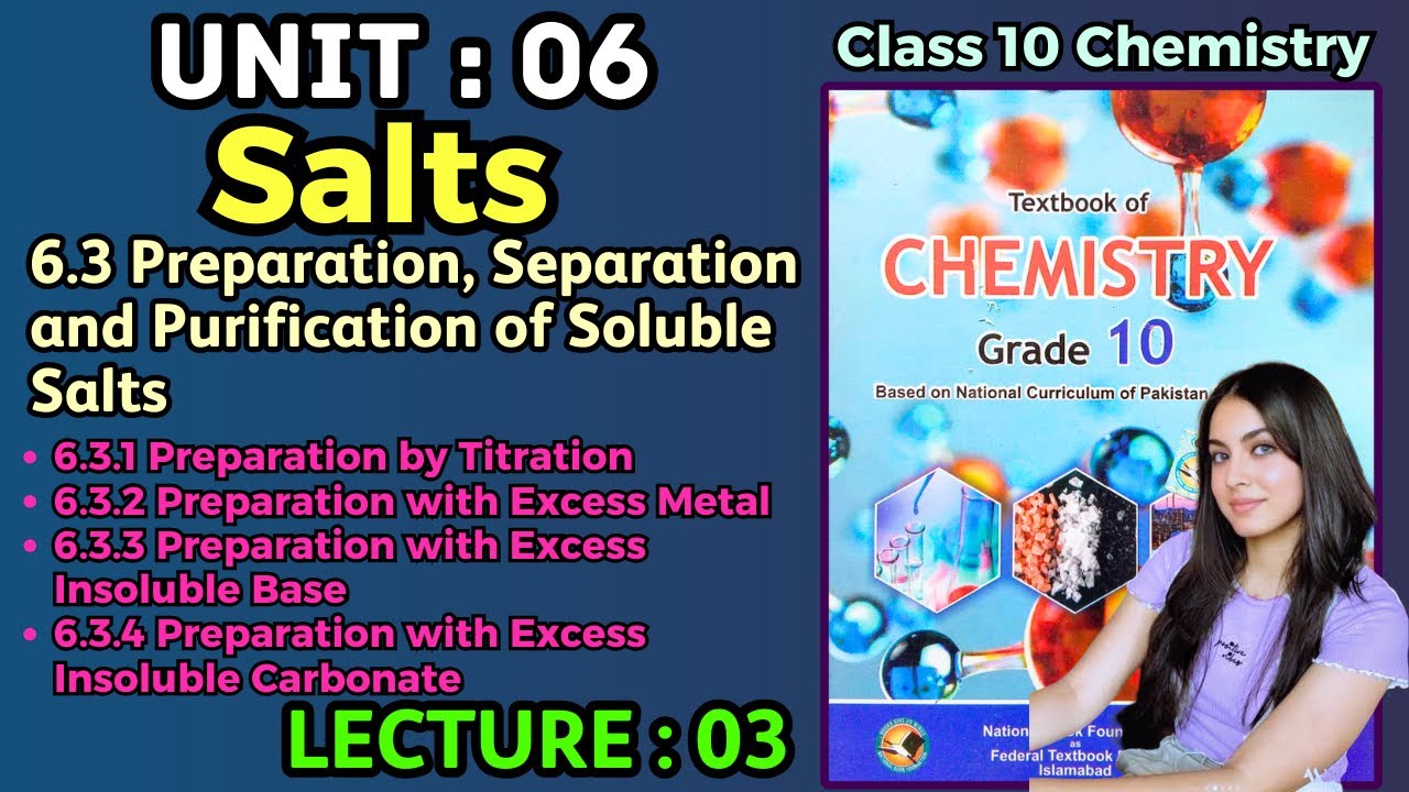 Chapter 6 Salts | Preparation, Separation & Purification of Salts | Class 10 Chemistry Federal 2026