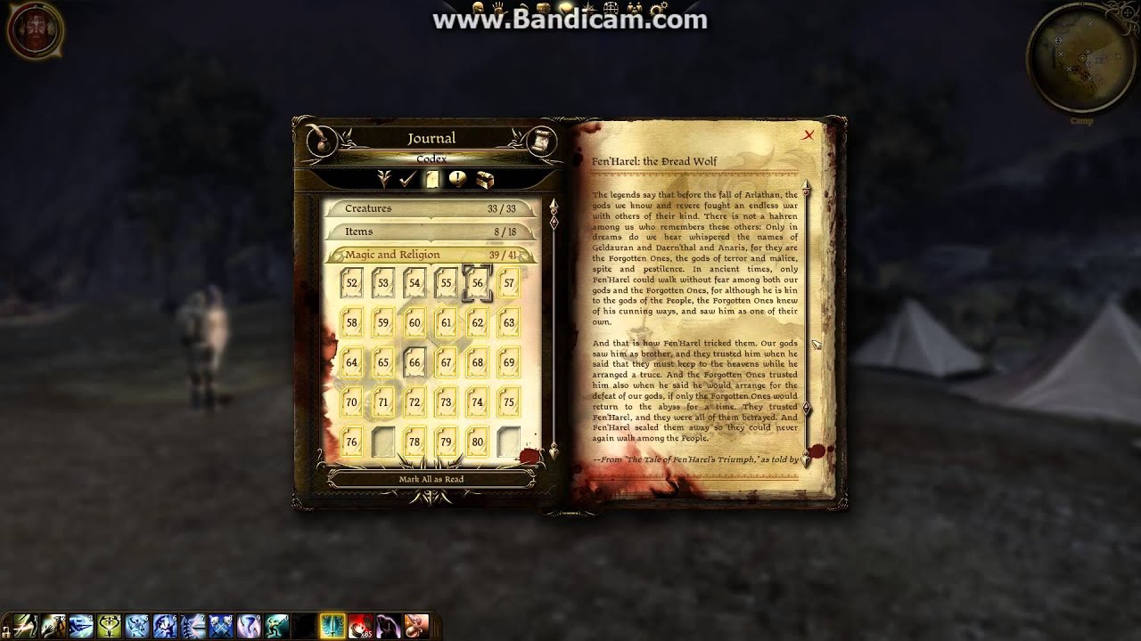 Dragon Age Origins Codex Entry 56 - Fen'Harel: the Dread Wolf - YouTube