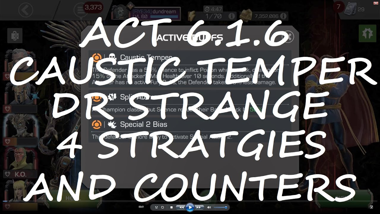How to BEAT Act 6.1.6 Dr Strange Caustic Temper - 4 STRATEGIES | MARVEL CONTEST OF CHAMPIONS |