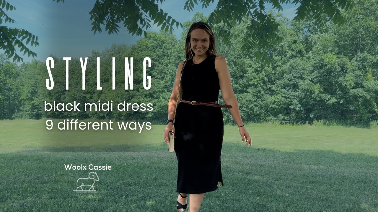 Styling a Black Midi Dress 9 Different Ways with Woolx Cassie Styling a Black Midi Dress 9 Different Ways with Woolx Cassie