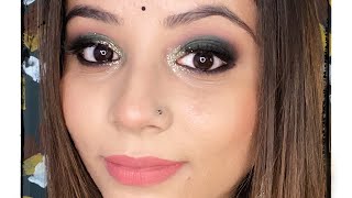 Quick Simple and Easy party Makeup Tutorial In Hindi || Wedding guest look || Glitter eyeshadow