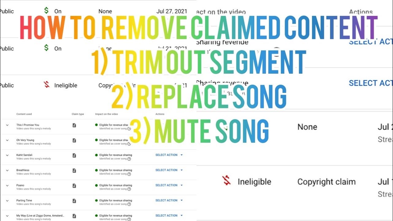 How to remove claimed content/ CPR