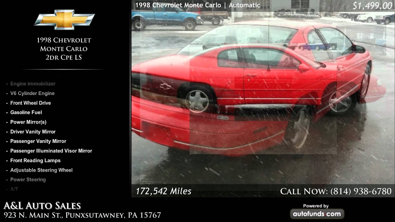 1998 Chevrolet Monte Carlo 2dr Cpe LS A&L Auto Sales, Punxsutawney