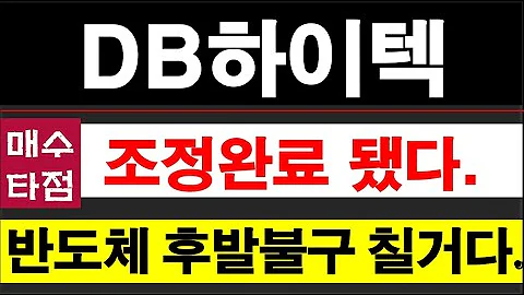 DB하이텍, 1달간 하방경직성 기간조정완료라 후발 키맞추기 진행될거다#DB하이텍주가전망 #000990