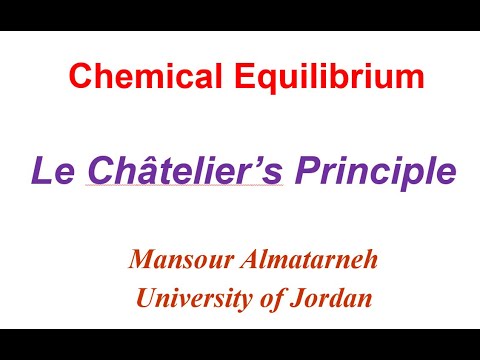 Chemical Equilibrium - Le Châtelier’s Principle (مبدأ ليشانتيليه)